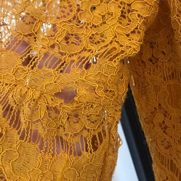 Mustard Yellow Lace Blouse - Picture 6 of 7